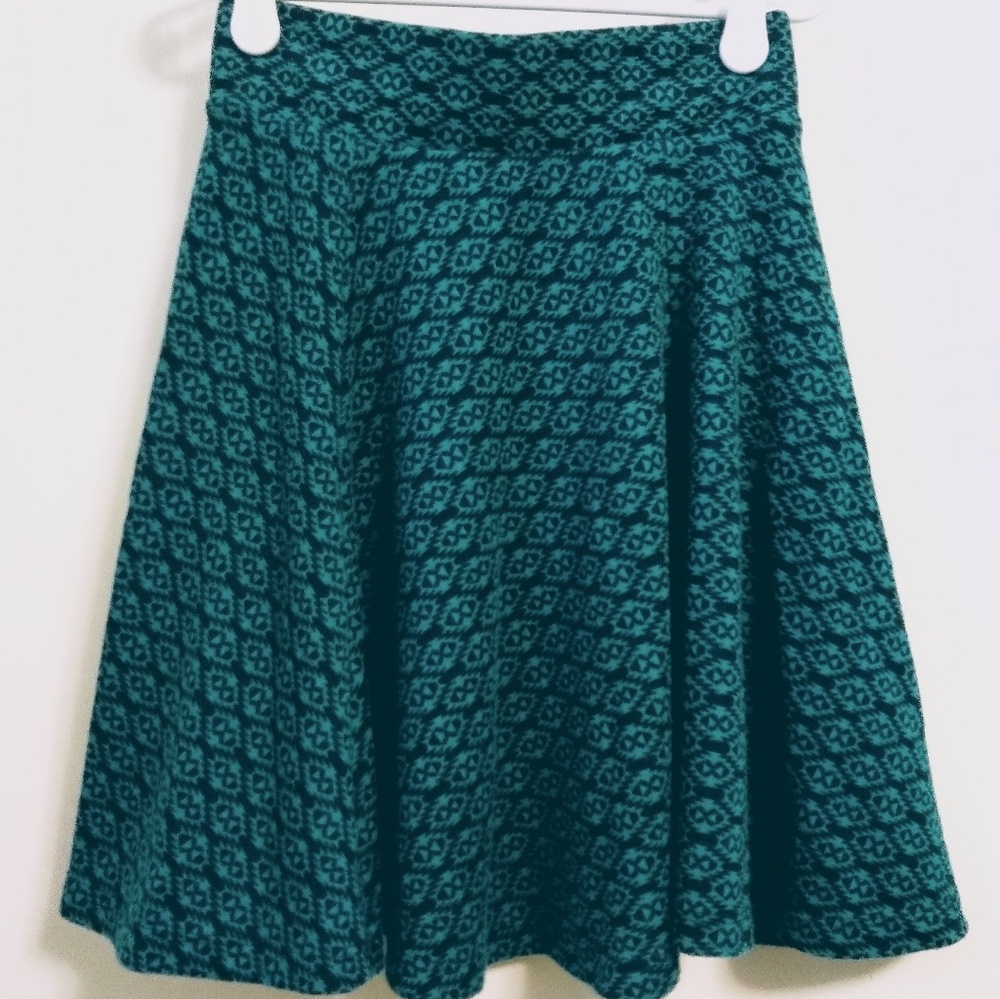 Teal tribal pattern skater skirt
